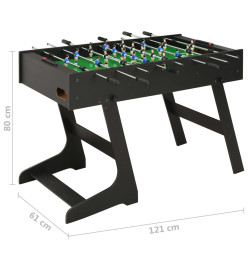 Table de football pliante 121 x 61 x 80 cm Noir