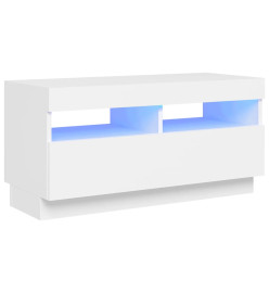 Meuble TV avec lumières LED blanc 80x35x40 cm