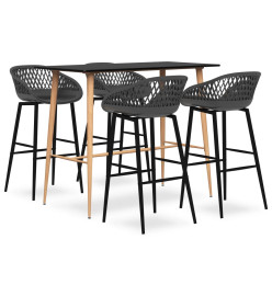 Ensemble de bar 5 pcs Noir et gris