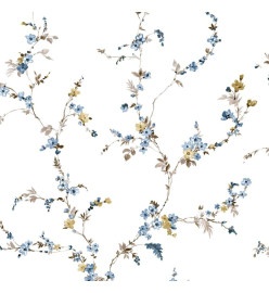 Noordwand Papier peint Blooming Garden 6 Floral Strands Blanc et bleu