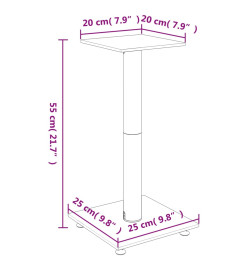 Supports de haut-parleurs 2 pcs noir et argenté 1 pilier