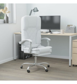 Fauteuil de massage inclinable de bureau Blanc Similicuir