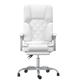 Fauteuil de massage inclinable de bureau Blanc Similicuir