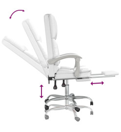 Fauteuil de massage inclinable de bureau Blanc Similicuir