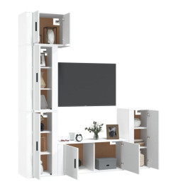 Ensemble de meubles TV 5 pcs Blanc Bois d'ingénierie