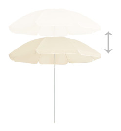 Parasol d'extérieur avec mât en acier Sable 180 cm