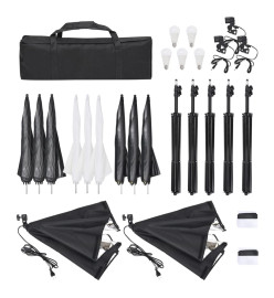 Kit de studio photo 9 pcs avec éclairage et boîtes à lumière