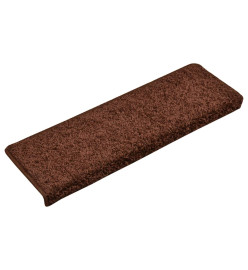 Tapis d'escalier 10 pcs 65x21x4 cm Marron