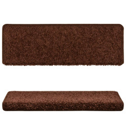 Tapis d'escalier 10 pcs 65x21x4 cm Marron