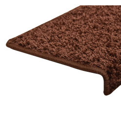 Tapis d'escalier 10 pcs 65x21x4 cm Marron