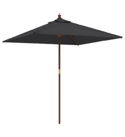 Parasol de jardin avec mât en bois noir 198x198x231 cm