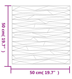 Panneaux muraux 24 pcs noir 50x50 cm EPS 6 m² pierre