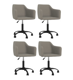 Chaises à dîner pivotantes 4 pcs Gris clair Velours