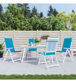 Coussins de chaise de jardin à dossier haut lot de 4 bleu tissu