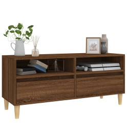 Meuble TV chêne marron 100x34,5x44,5 cm bois d'ingénierie