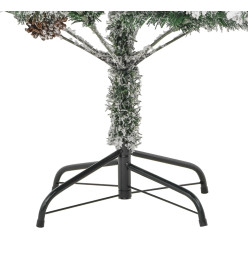 Sapin de Noël pré-éclairé avec neige floquée/cônes 225cm PVC/PE