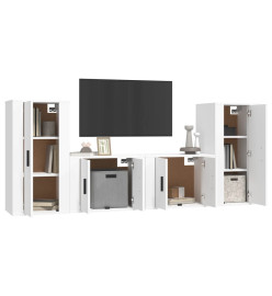 Ensemble de meubles TV 4 pcs Blanc Bois d'ingénierie