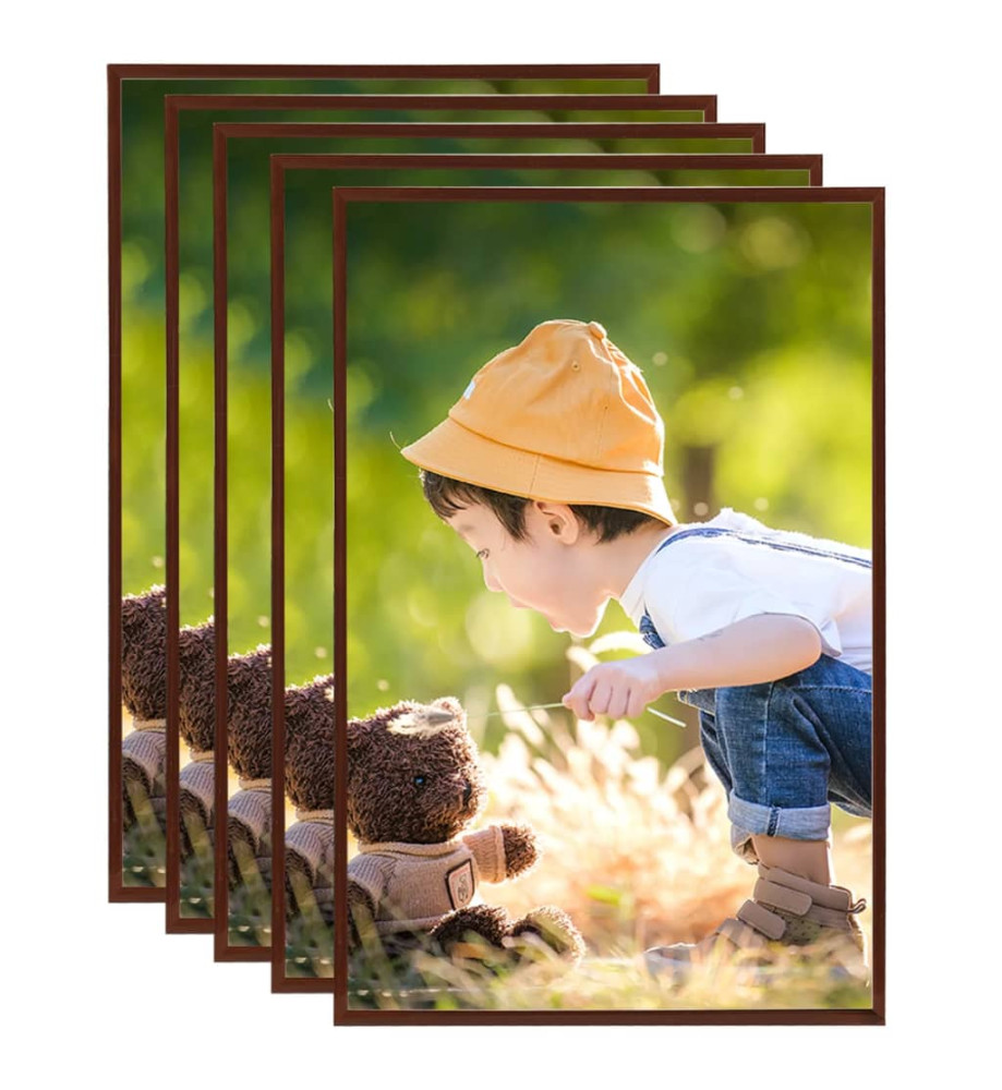 Collage de cadres photo 5 pcs de mur table Bronze 70x90 cm MDF