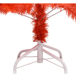 Arbre de Noël artificiel pré-éclairé et boules rouge 210 cm PVC