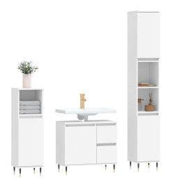 Ensemble de meubles salle de bain 3 pcs blanc bois d'ingénierie