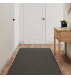 Tapis de couloir aspect sisal anthracite 80x400 cm