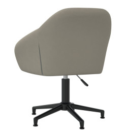 Chaise pivotante de bureau Gris clair Velours