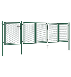 Portail de jardin Acier 75x395 cm Vert