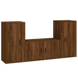 Ensemble de meubles TV 3 pcs Chêne marron Bois d'ingénierie