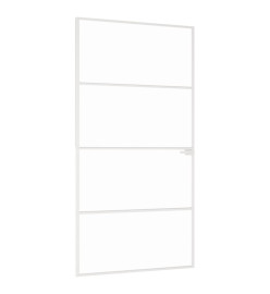 Porte d'intérieur Blanc 102x201,5 cm Trempé verre aluminium fin