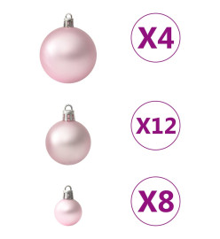 Ensemble de boules de Noël 100 pcs Rose