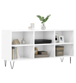 Meuble TV blanc brillant 103,5x30x50 cm bois d'ingénierie