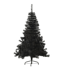 Demi sapin de Noël artificiel avec support Noir 180 cm PVC