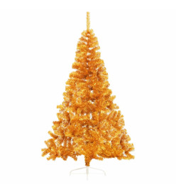 Demi sapin de Noël artificiel avec support doré 240 cm PET