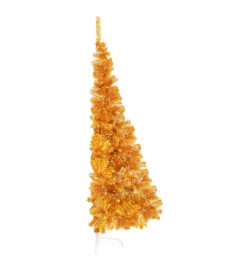 Demi sapin de Noël artificiel avec support doré 240 cm PET