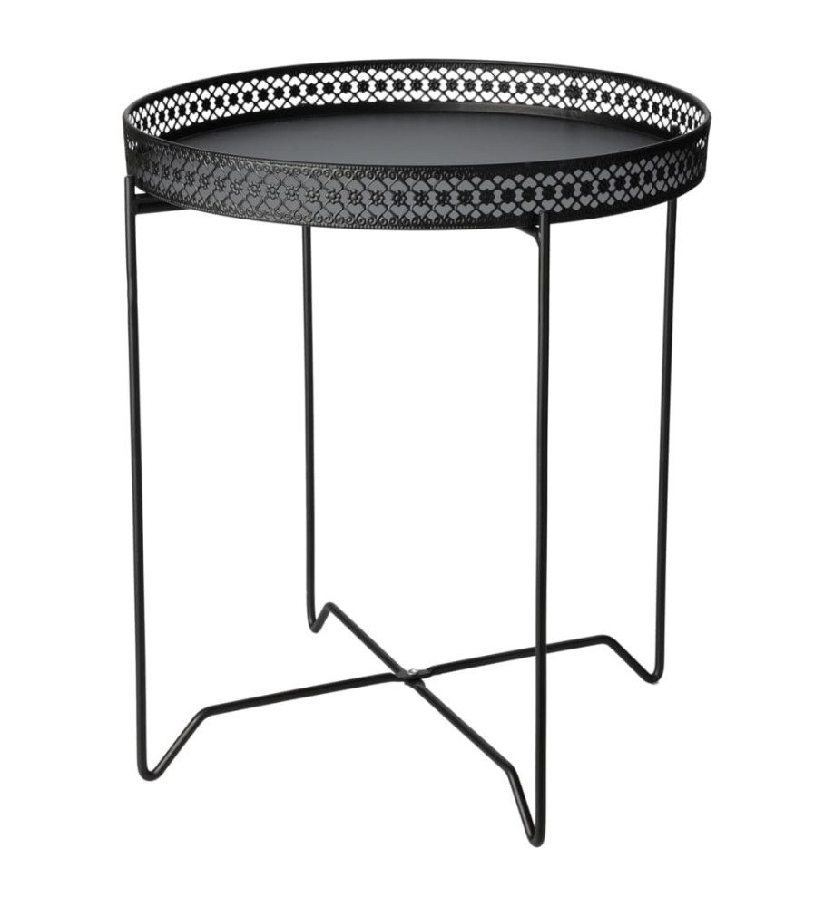 H&S Collection Table d'appoint rond noir