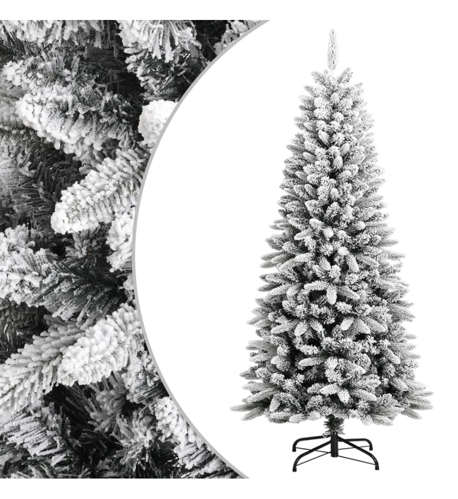 Sapin de Noël artificiel avec neige floquée 150 cm PVC et PE