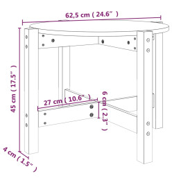 Table basse Ø 62,5x45 cm Bois massif de pin