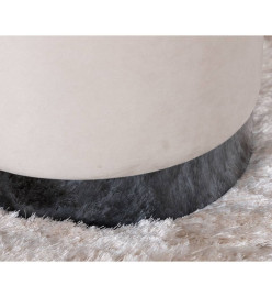 Venture Home Pouf Benji 35x35x42,5 cm Velours Beige et noir