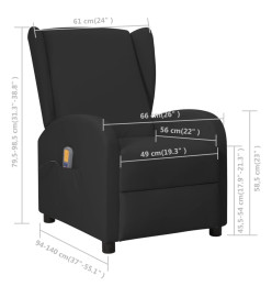 Fauteuil de massage Noir Similicuir