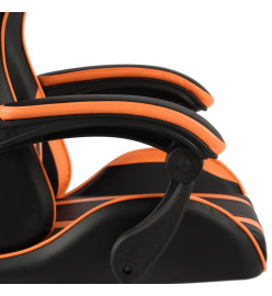 Fauteuil de jeux vidéo et repose-pied Noir et orange Similicuir