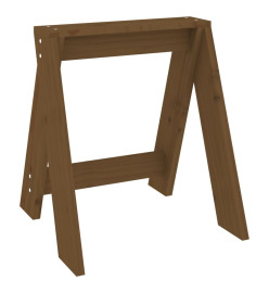 Tabourets lot de 2 marron miel 40x40x45 cm bois massif de pin