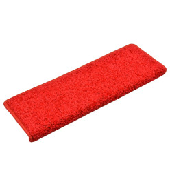 Tapis d'escalier 5 pcs 65x21x4 cm Rouge