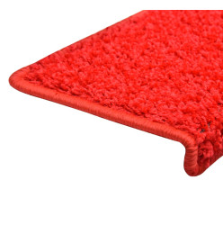 Tapis d'escalier 5 pcs 65x21x4 cm Rouge