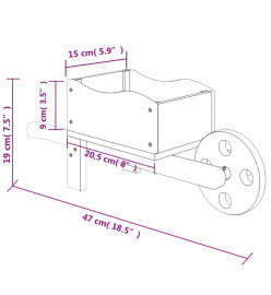 Jardinières brouette 2 pcs 47x15x19 cm bois de sapin massif