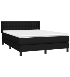 Lit à sommier tapissier avec matelas Noir 140x200 cm Tissu