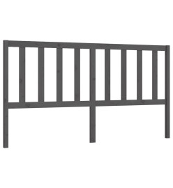 Tête de lit Gris 206x4x100 cm Bois massif de pin