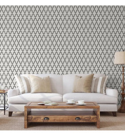 DUTCH WALLCOVERINGS Papier peint Geometric Blanc et noir