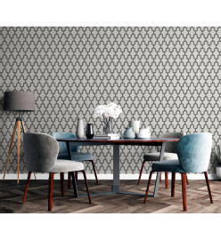 DUTCH WALLCOVERINGS Papier peint Geometric Blanc et noir