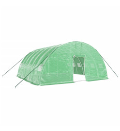 Serre avec cadre en acier vert 36 m² 6x6x2,85 m