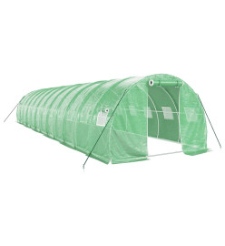 Serre avec cadre en acier vert 36 m² 12x3x2 m